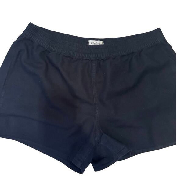 Madewell Elastic Waist Side Tie Shorts Pull On High Waisted In Black Size Large - Picture 6 of 11